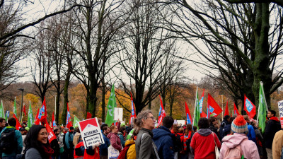 Protest tegen de onderwijsbezuinigingen op het Malieveld