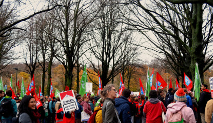 Protest tegen de onderwijsbezuinigingen op het Malieveld